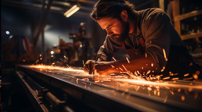 a man working with steel